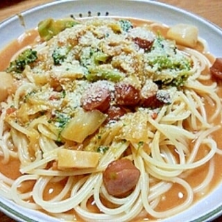 冬野菜のトマトスープスパゲティ